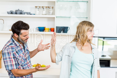 Young couple into an argument