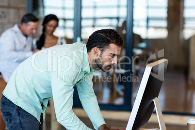 Young man working on computer