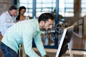 Young man working on computer