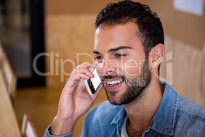 Man talking on mobile phone