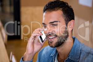 Man talking on mobile phone