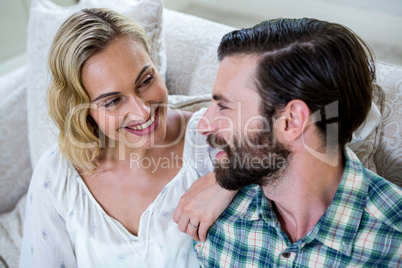 Loving young couple looking at each other