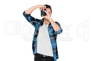 Man photographing with camera