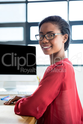 Portrait of woman smiling at camera