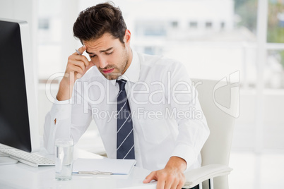 Businessman reading a document