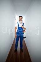 Portrait of pesticide worker in hallway