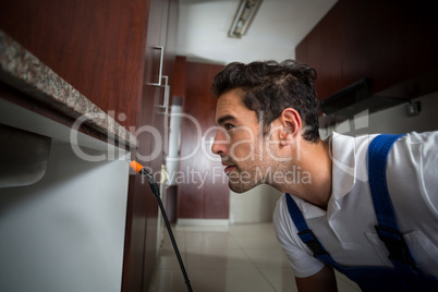 Manual worker concentration below sink