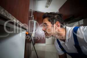 Manual worker concentration below sink