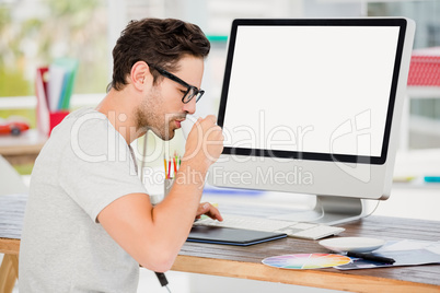 Young man having coffee