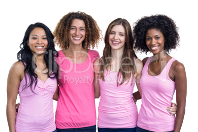 Portrait of smiling women in pink outfits