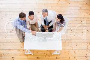 Business people sitting at desk