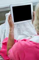 Senior woman holding tablet pc