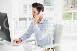 Businessman talking on phone