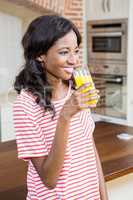 Young woman having juice