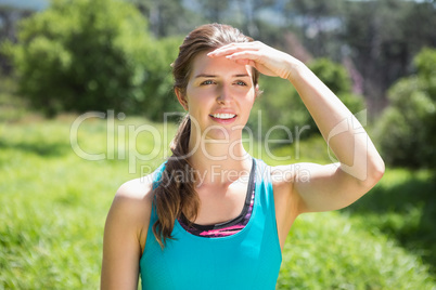 Smiling woman watching