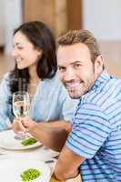 Man holding a glass of wine