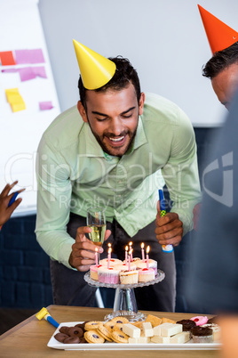 Man celebrating his birthday