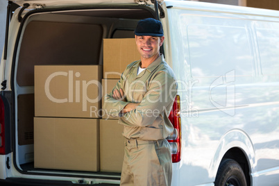 Portrait of a happy delivery man