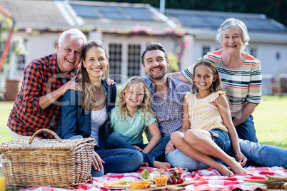 Happy family having a picnic