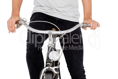 Mid section of man cycling Mid section of man cycling