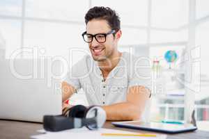 Young man working at his desk