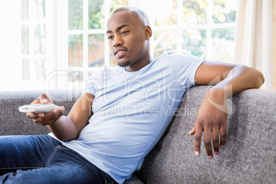 Young man relaxing on the sofa