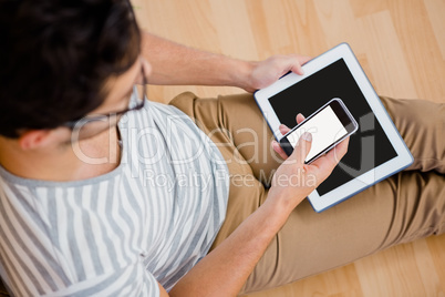 Man using his mobile phone