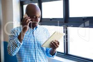 Man talking on mobile phone