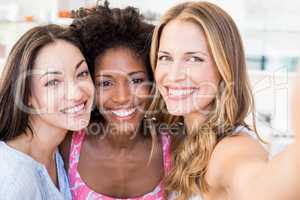 Portrait of beautiful women smiling at camera