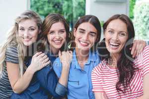 Portrait of beautiful women sitting together