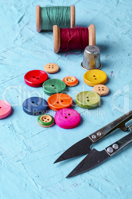 Colorful plastic buttons