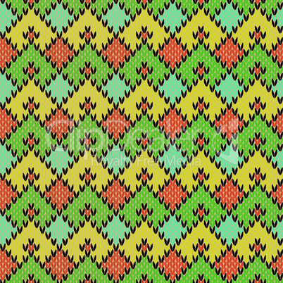 Multicolour Knitted Seamless Geometric Pattern