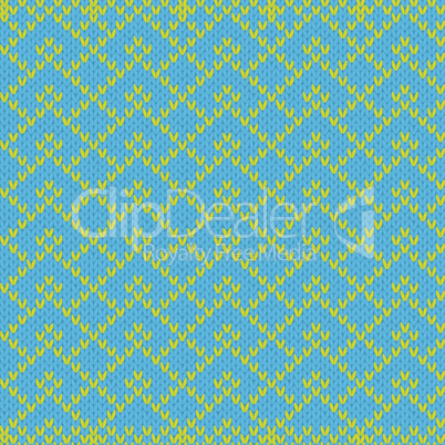 Knitted Seamless Geometric Pattern in blue and yellow