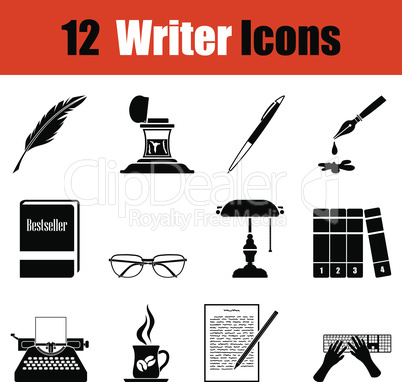 Set of writer icons