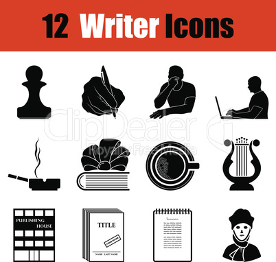 Set of writer icons