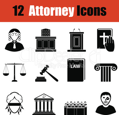 Set of attorney  icons