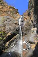 Waterfall in valley of Bhutan