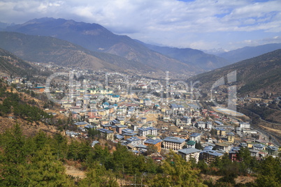 The city of Thimphu, Bhutan