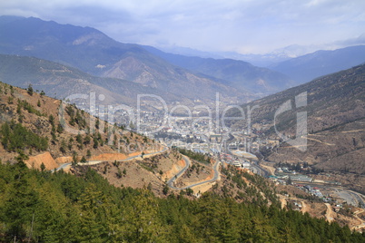 The city of Thimphu, Bhutan