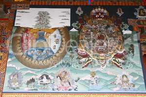 Ancient wall painting in the Tashichho Dzong