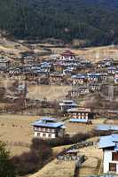Colorful Dzong in beautiful bhutanese Village