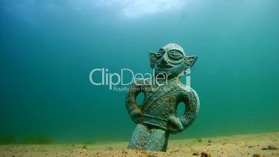 Ancient sculpture under water, Siberia, Russia, Eurasia