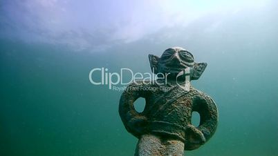Ancient sculpture under water, Siberia, Russia, Eurasia