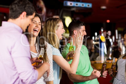 Smiling friends having fun