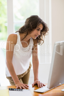 Woman using computer