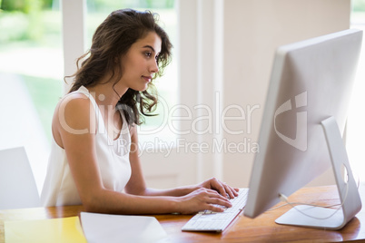 Woman using computer