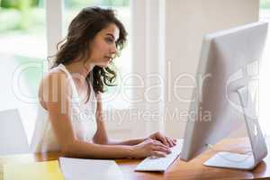 Woman using computer