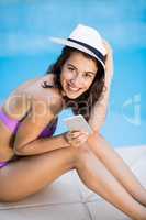 Beautiful woman using mobile phone