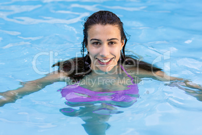 Beautiful woman in swimming pool