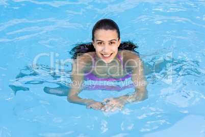 Beautiful woman in swimming pool